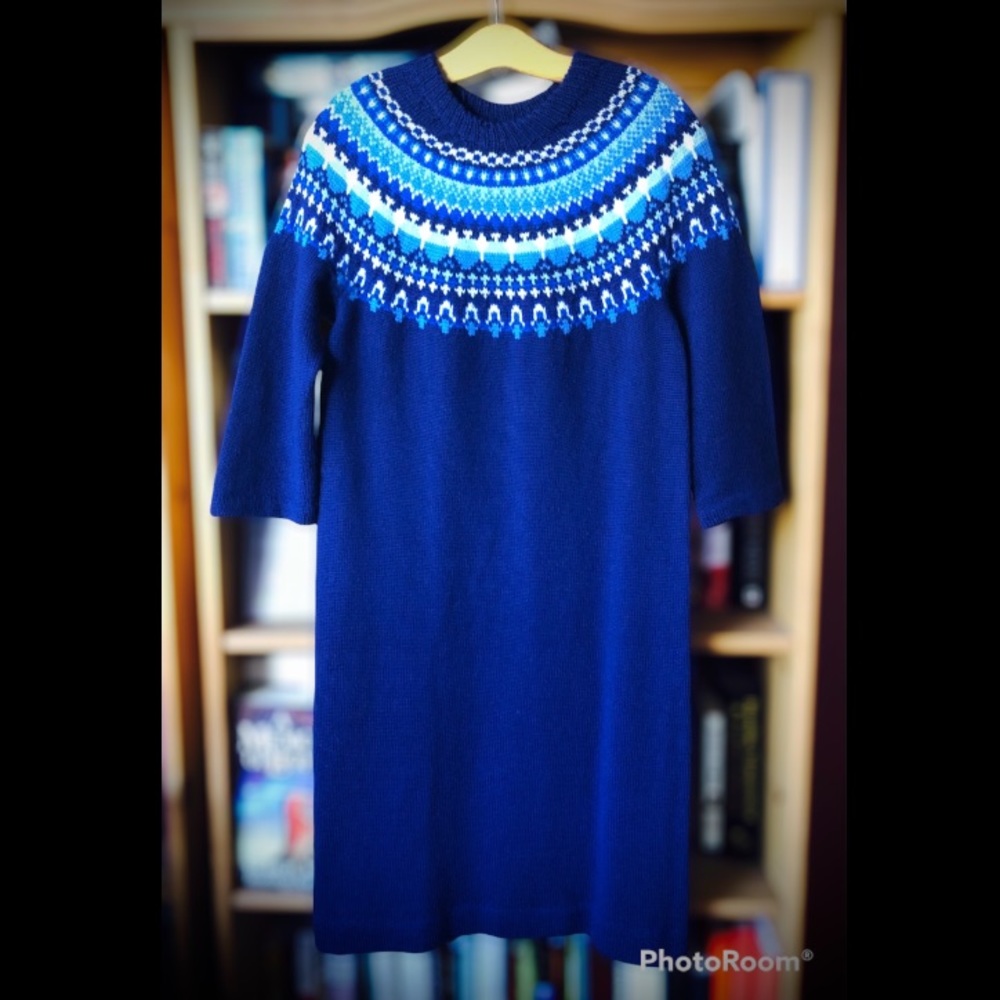 Vintage Scandinavian Wool Sweater Dress